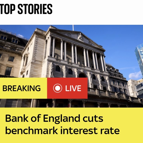 Bank of England reduces interest rates